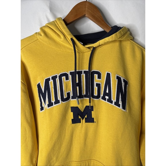 Champion Hoodie Sweatshirt Michigan Wolverines Men's Small Yellow U Of M - Picture 2 of 7